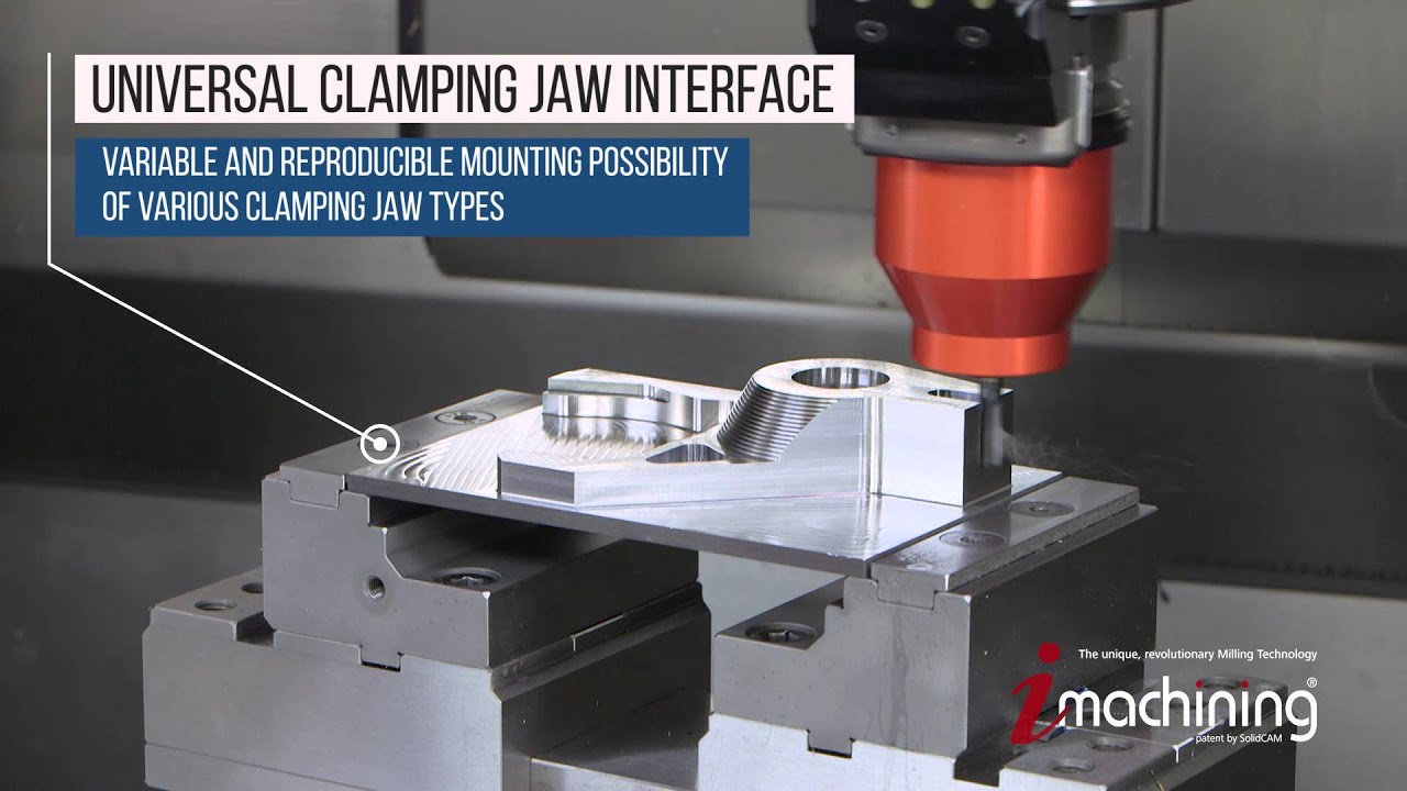 Clamping of raw material without pre-stamping - milling technology: iMachining / SolidCam