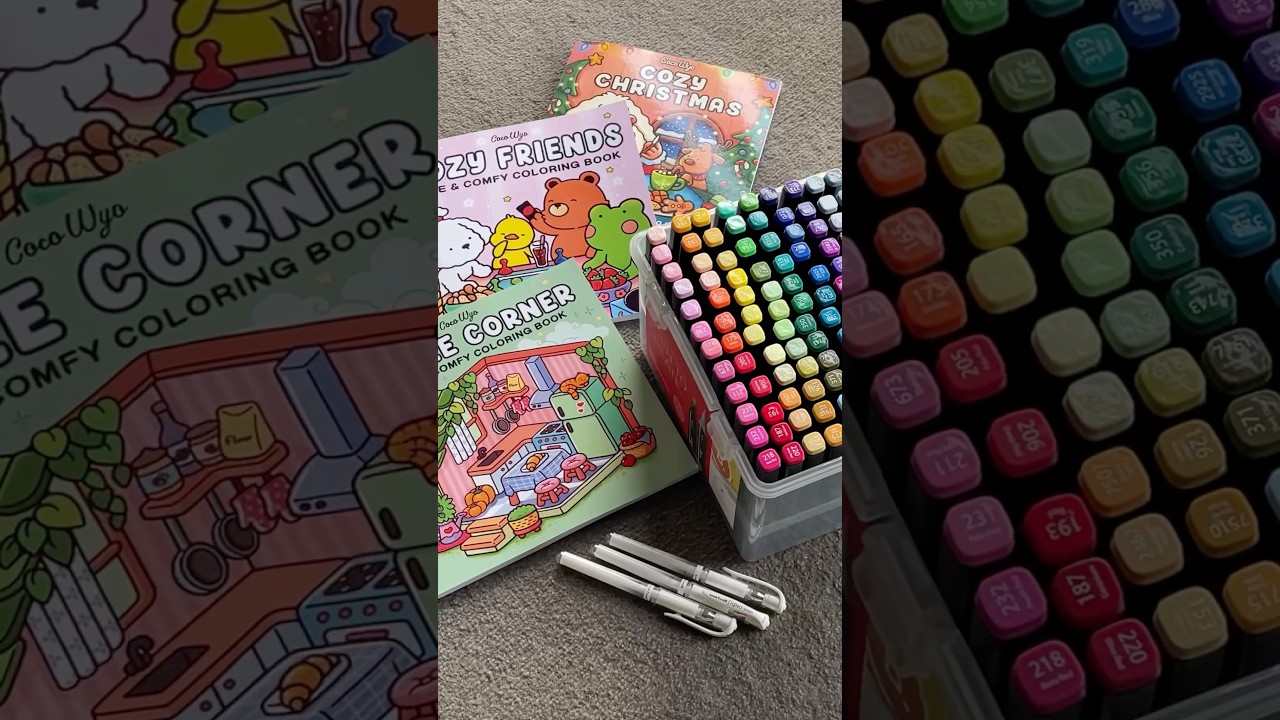 Finally giving in to the TikTok viral hobby! COLORING BOOK! #coloringbook #cocowyo #alcoholmarkers