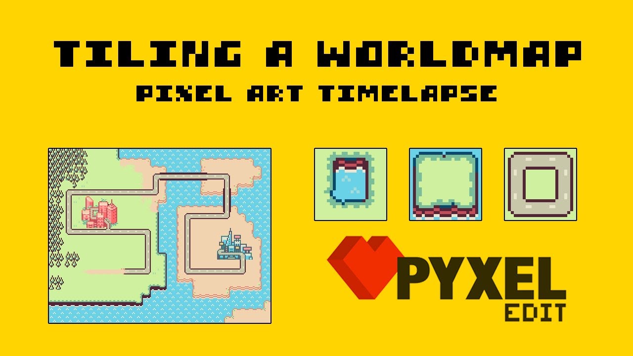 Tiling a Worldmap in Pyxel Edit (Timelapse/Commentary)