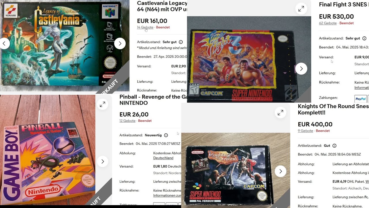 Ebay Retro Games Marktübersicht und Preisentwicklung - Folge 6 - Seltenere Titel und paar Schnapper