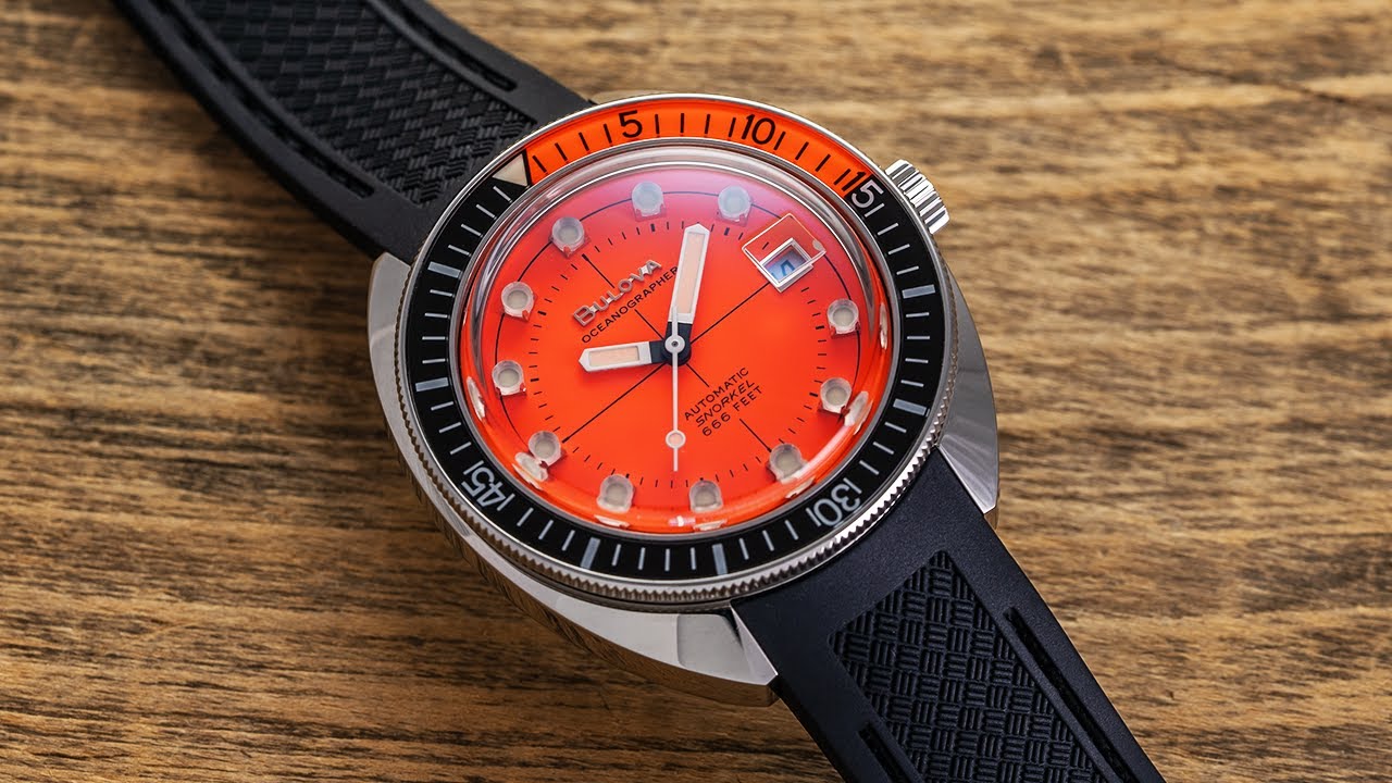 Ретро-часы для дайвинга с эффектным циферблатом и удобным корпусом — Bulova Devil Diver Orange