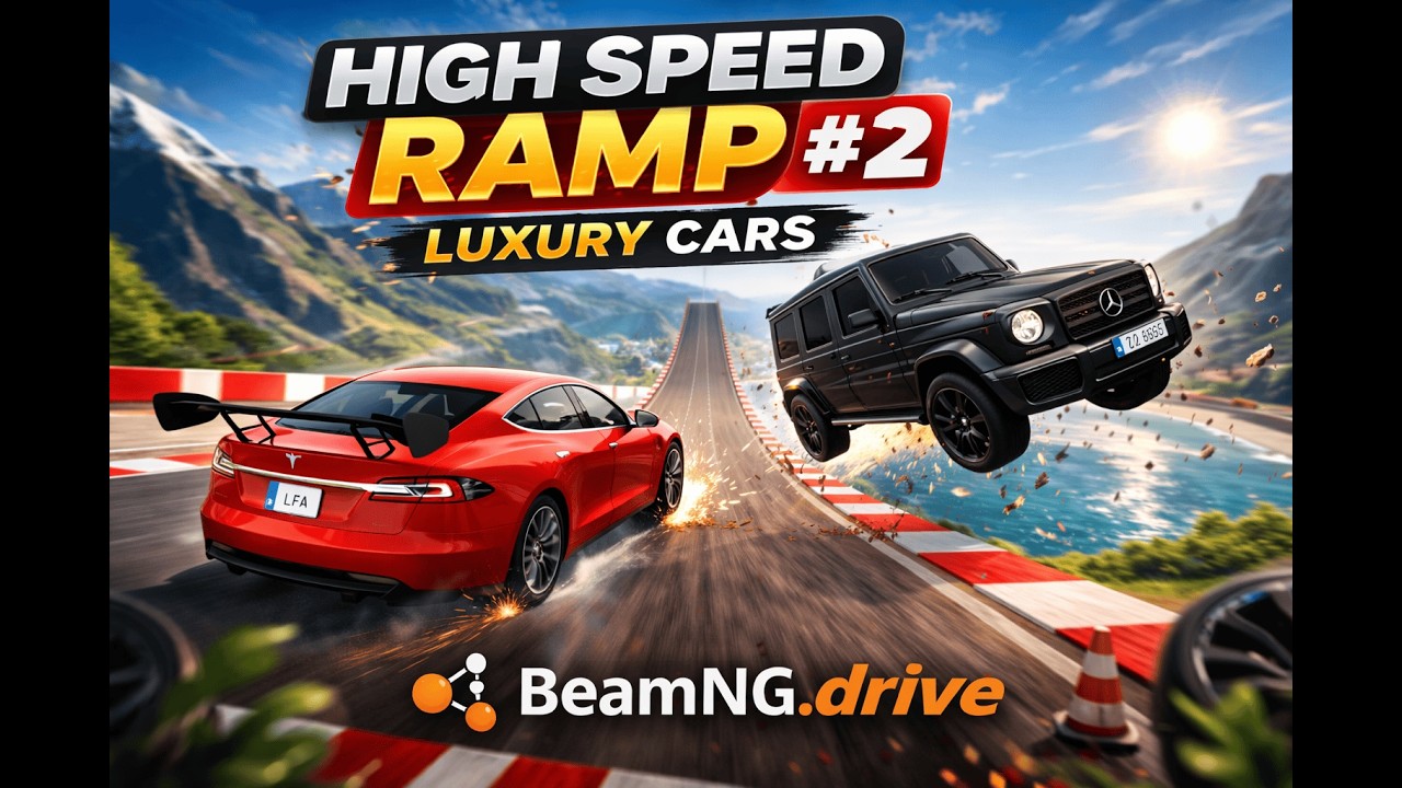 High Speed Ramp Experiments #2 | Luxury Cars Edition 🚗💨|BeamNG.drive
