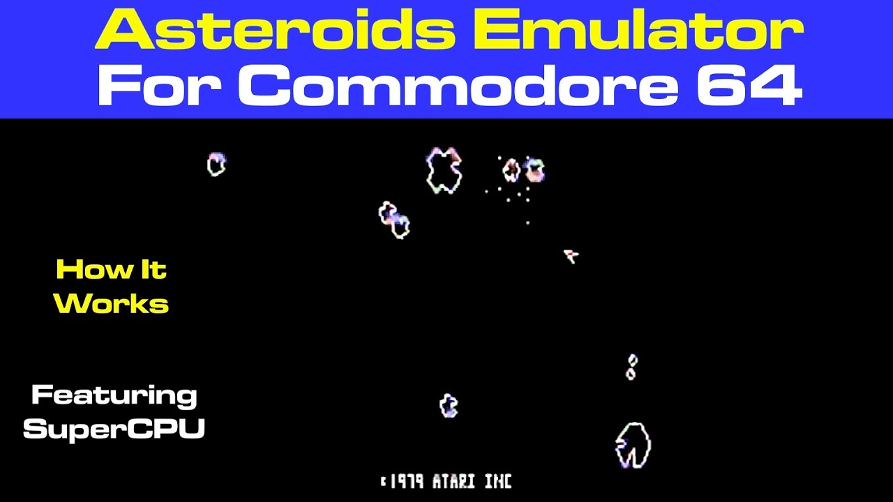 C64 Asteroids Emulator? How It Works + SuperCPU Gameplay