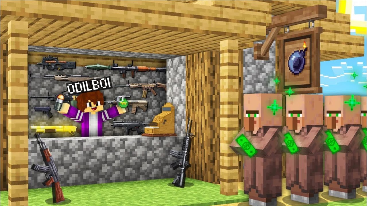 💣QISHLOQDA QUROL DOʻKON OCHDIM | MINECRAFT UZBEK TILIDA