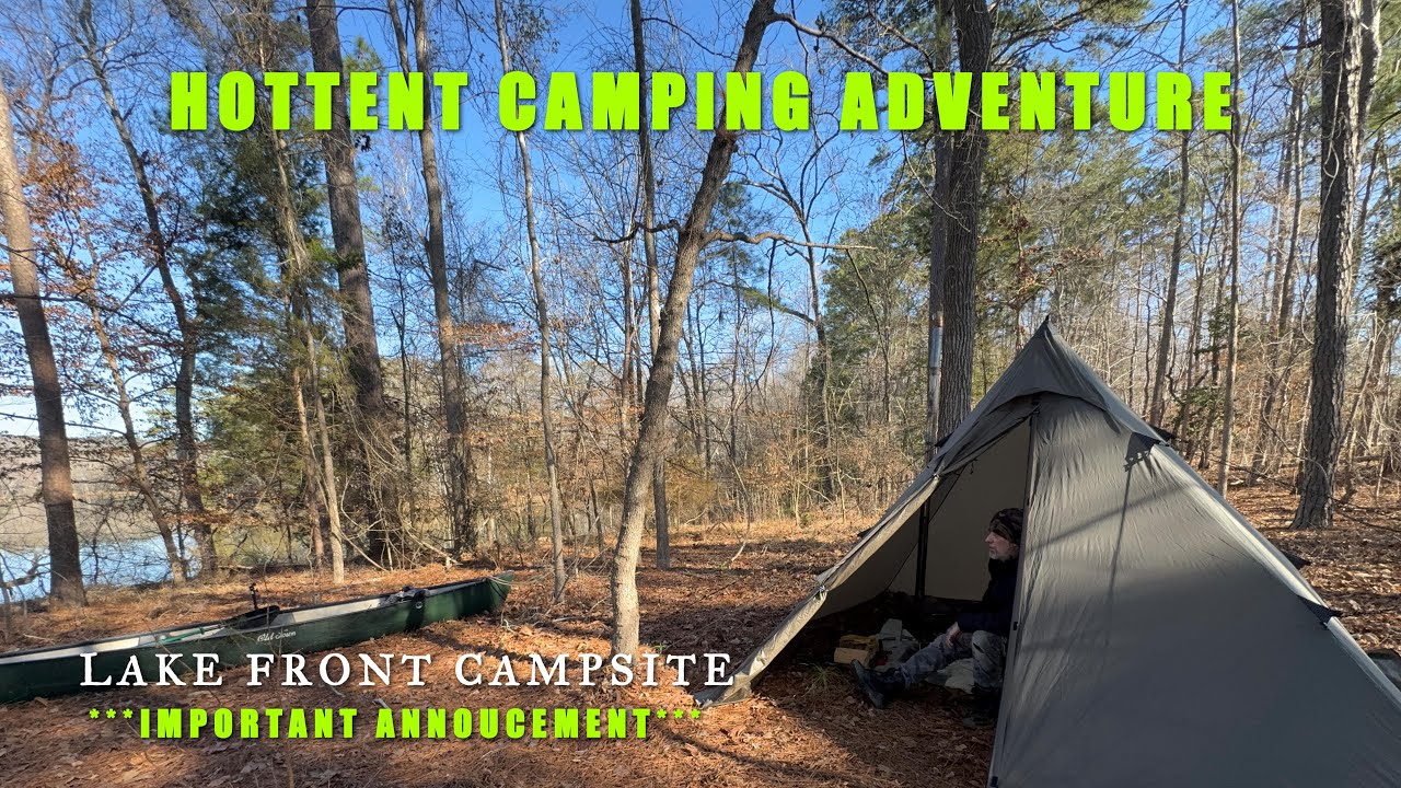OVERNIGHT CANOE HOT TENT WINTER CAMPING ADVENTURE / NATUREHIKE RANCH FIRE TEEPEE