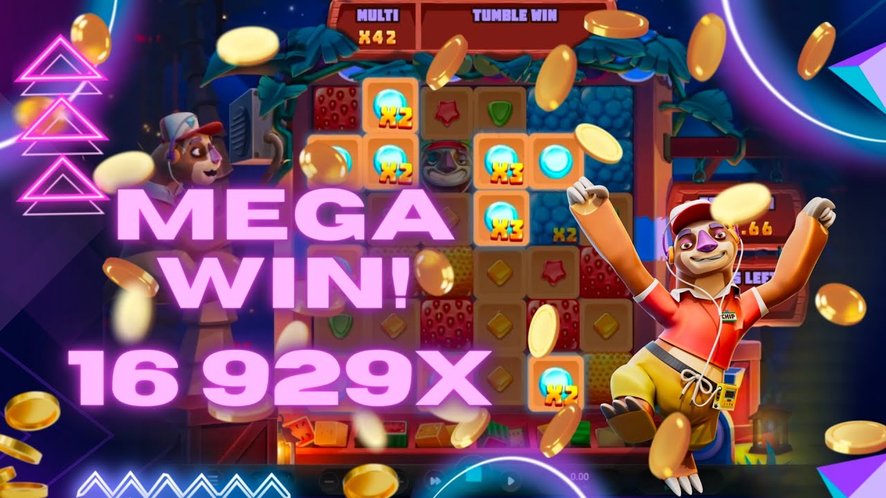 MEGA WIN 16,929 X BET ON SLOTH TUMBLE SLOT BY RELAX GAMING