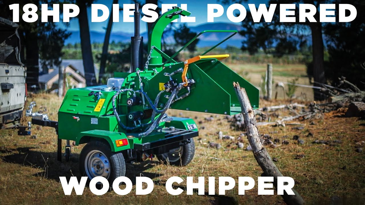 18hp Diesel Powered Towable Wood Chipper