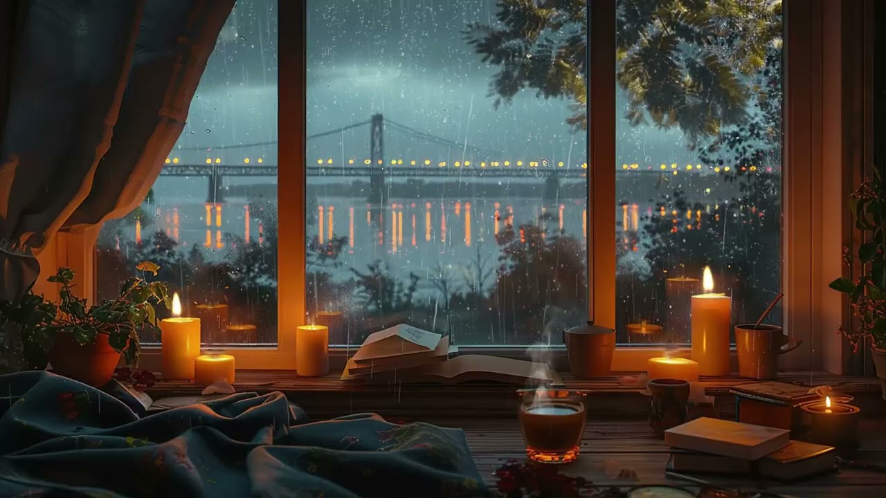 A Quiet Rainy Café with a Large Window Where You Can Relax, Focus, and Escape the Noise