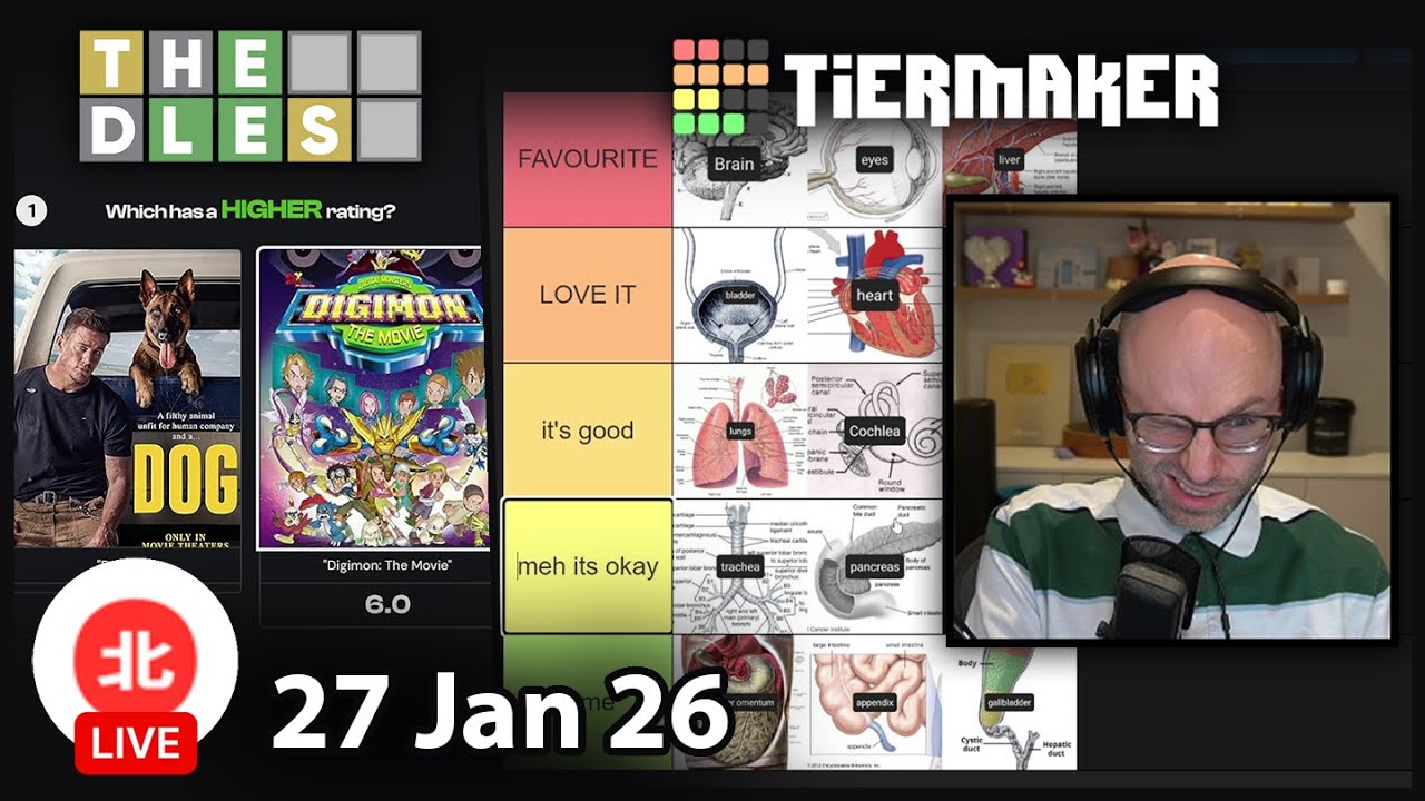 THE DLES / TierMaker - 27 Jan 2026 - Unofficial Northernlion VOD without Chat