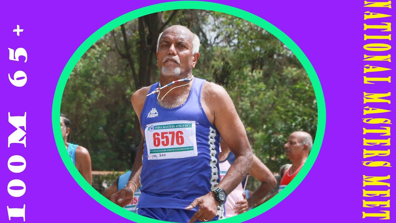 100m sprint men 65+ Fastest man Michael Rajan 41st National Masters Athletics Championships 2022
