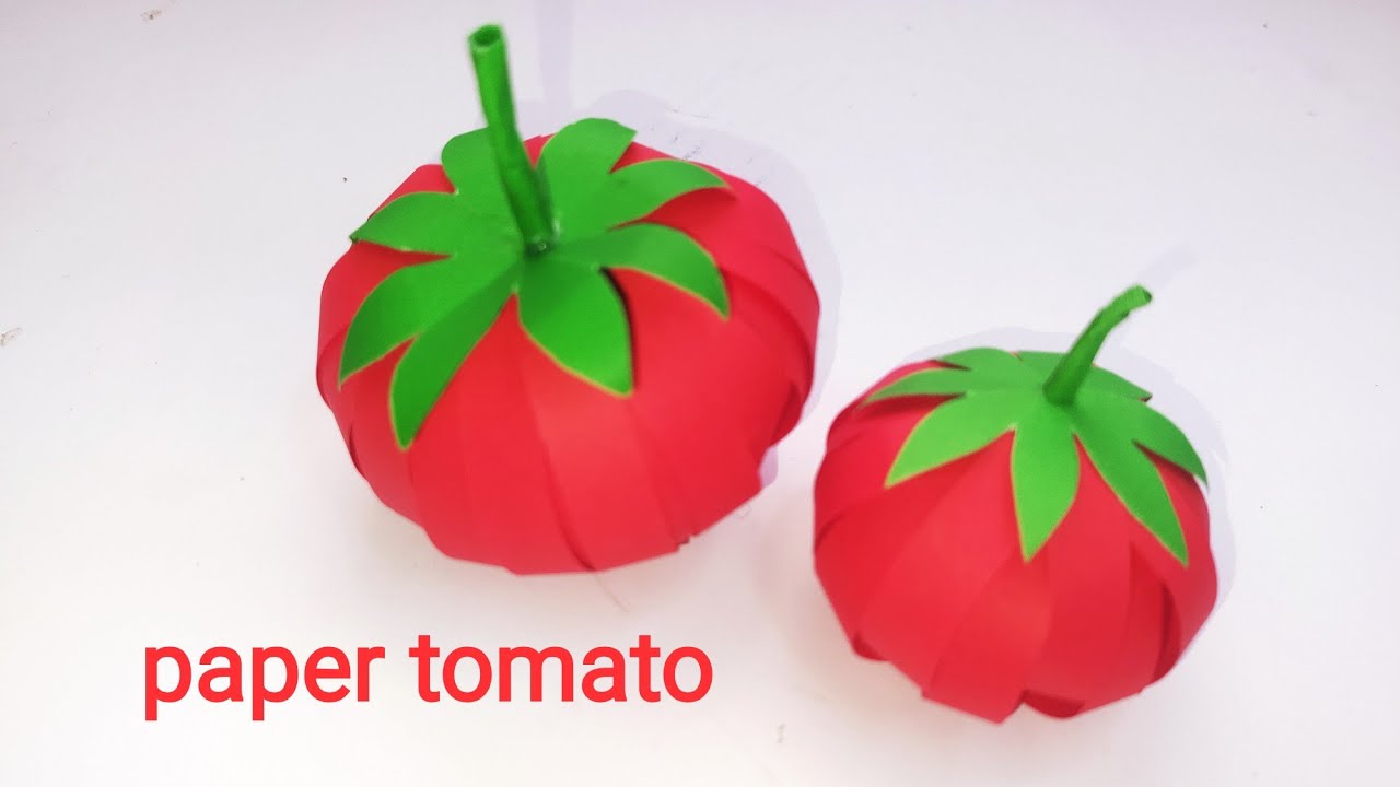 how to make paper tomato 🍅 / vegetable/ DIY craft/ paper craft