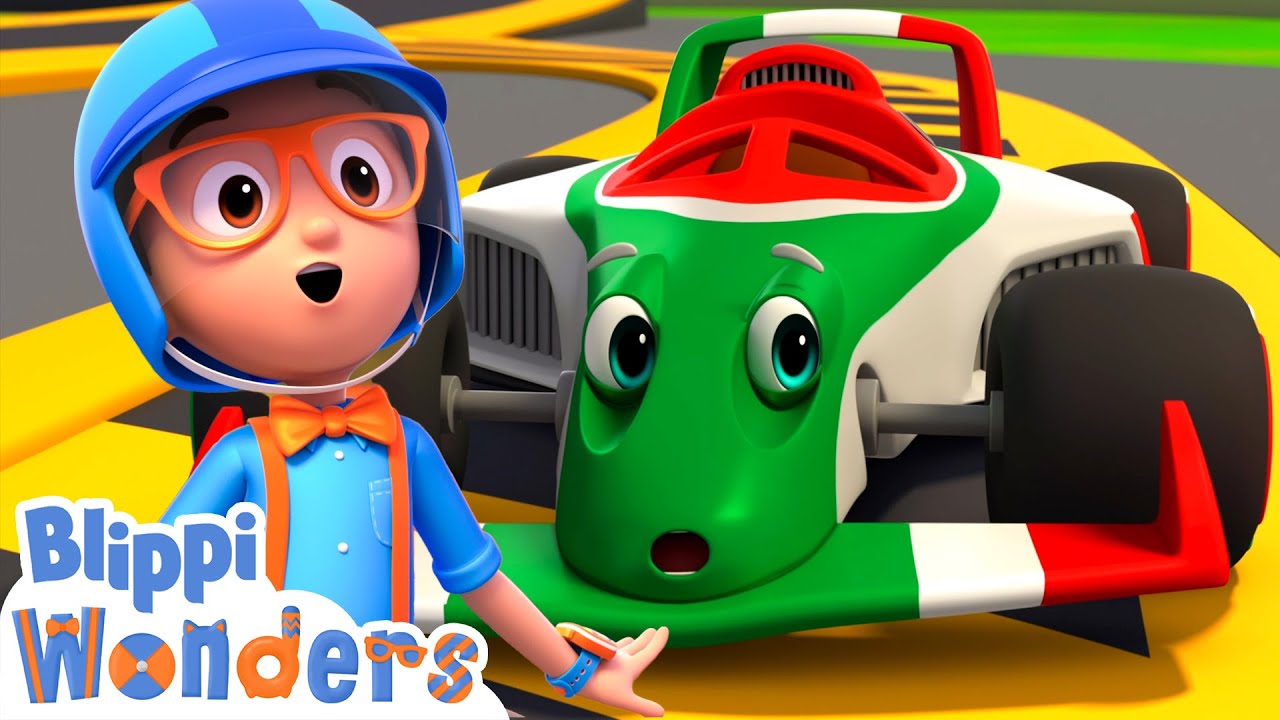 Blippi Learns About Super Fast Race Cars! | Blippi Wonders - Animated Series | Cartoons For Kids
