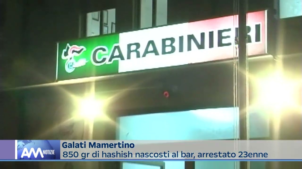 Galati Mamertino, quasi un kg di hashish nascosto dietro il bancone di un bar. Arrestato 23enne