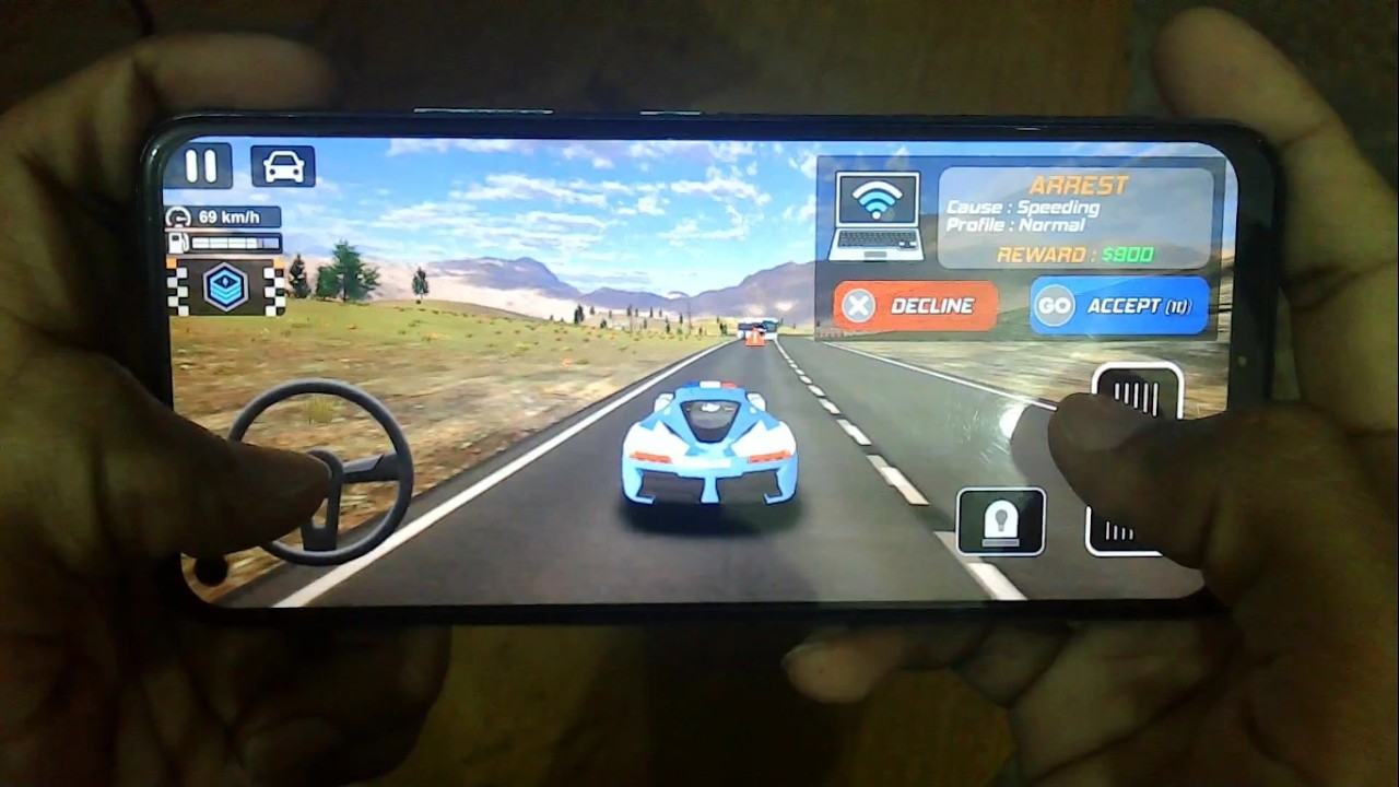Police car chase cop simulator 2 finger headcam Live Gameplay
