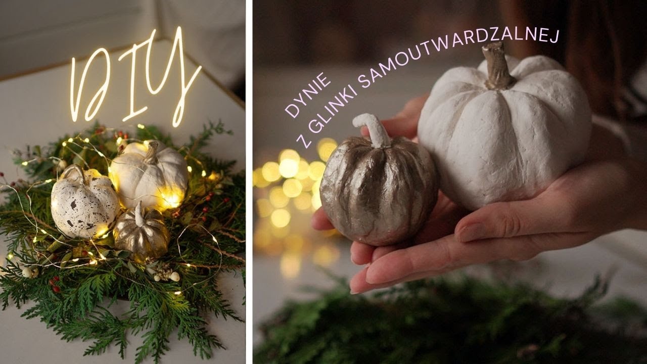Dynie z glinki samoutwardzalnej DIY dekoracje wnętrz na jesień 🍁🍂