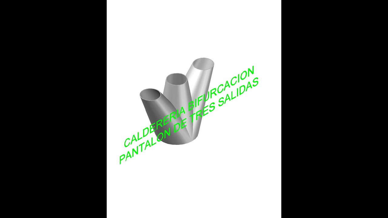 Caldereria Bifurcacion Pantalon de tres salidas en simetria recta