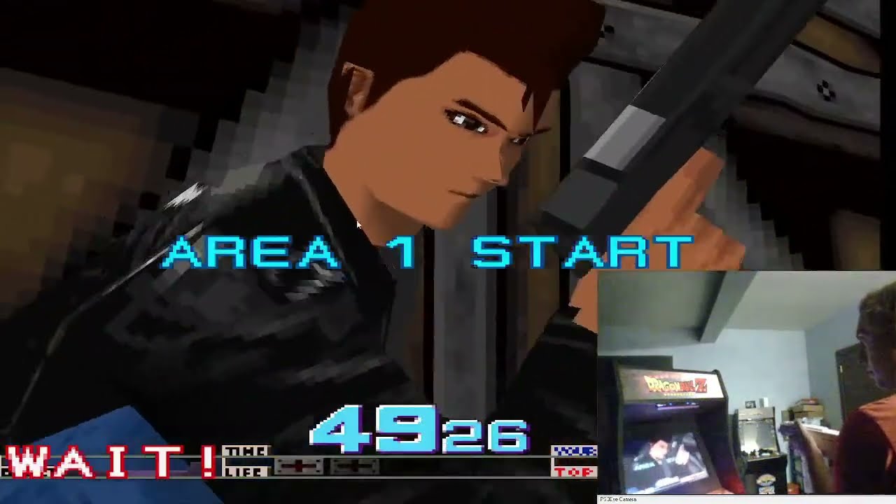 PSX time crisis on arcade cabinet (complete Playthrough arcade easy mode)