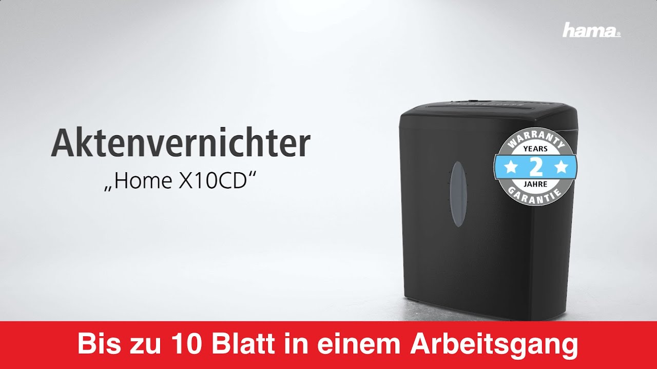 hama Aktenvernichter Home X10CD mit Partikelschnitt