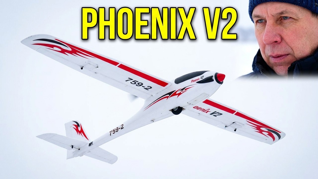 Снежный полет самолета Volantex 759-2 Phoenix V2.