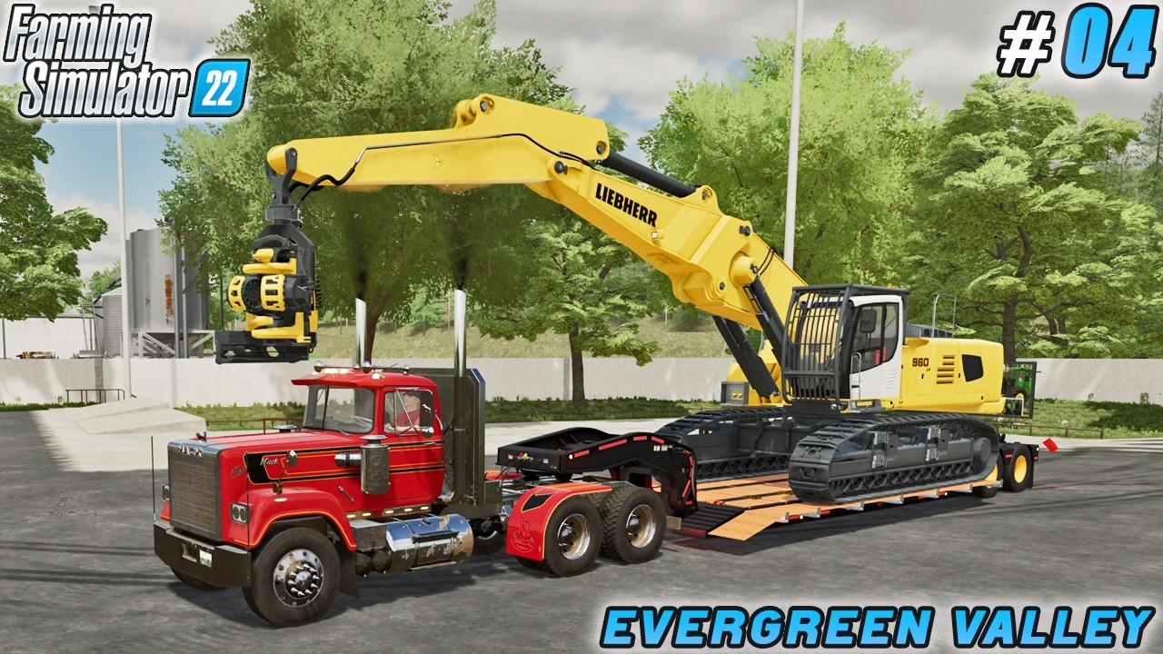 Leveling Up Logging: New Harwester & Trailer Speed Up the Process! | Evergreen Valley | FS 22 |  #04