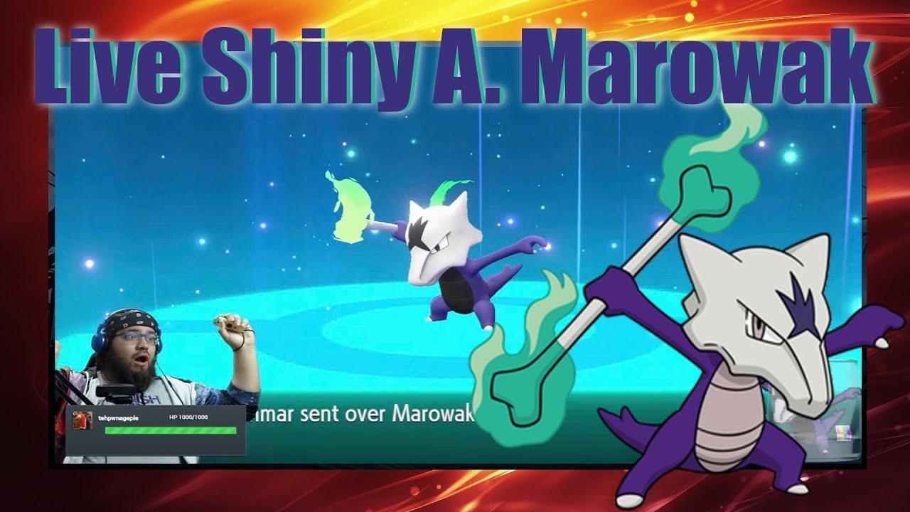 [Full Odds] Live Shiny Alolan Marowak in Pokemon Let's Go Eevee after 3586 Trades