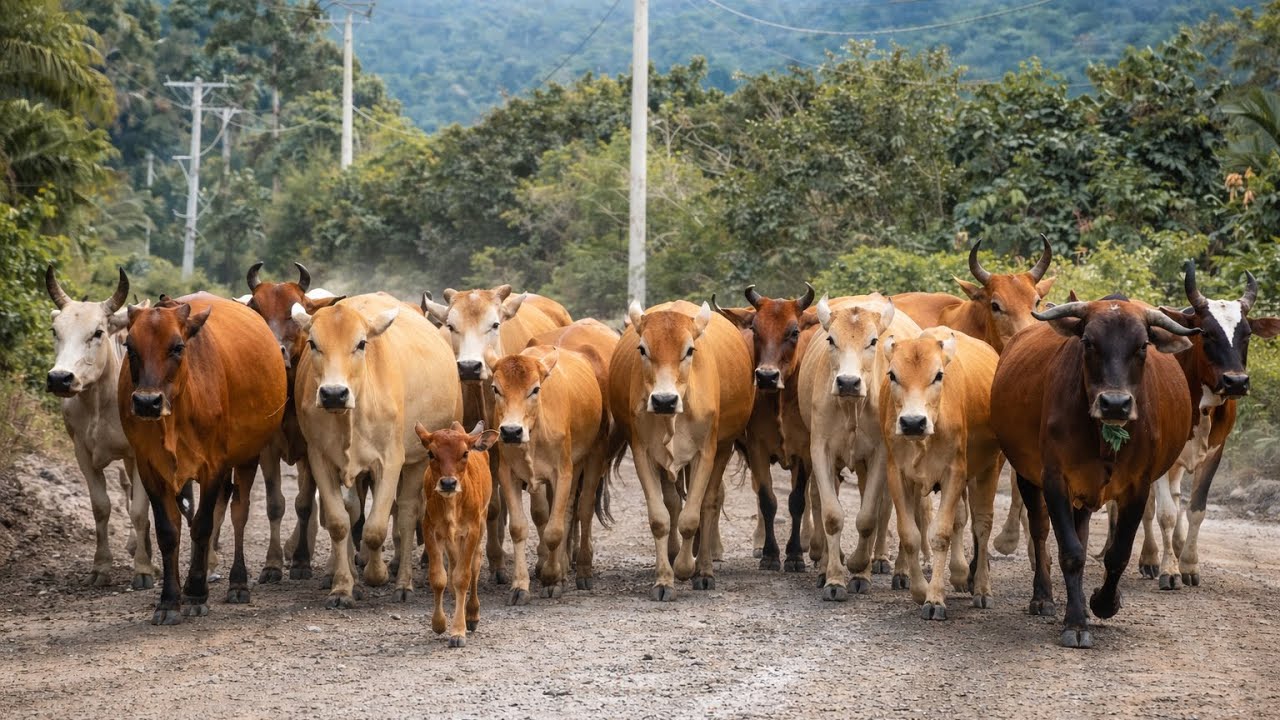So Satisfying! Herding Dozens of Cows Walking and Running in Perfect Order