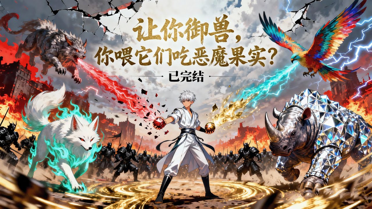 完结《让你御兽，你喂它们吃恶魔果实？》1-727 天渊入侵，全民觉醒，秘境，假天，死地遍布蓝星，凶兽肆虐，未知窥探，人类岌岌可危！ 你说异能强？ 可是你会的我家御兽全会诶~ #异能  #漫画  #小说