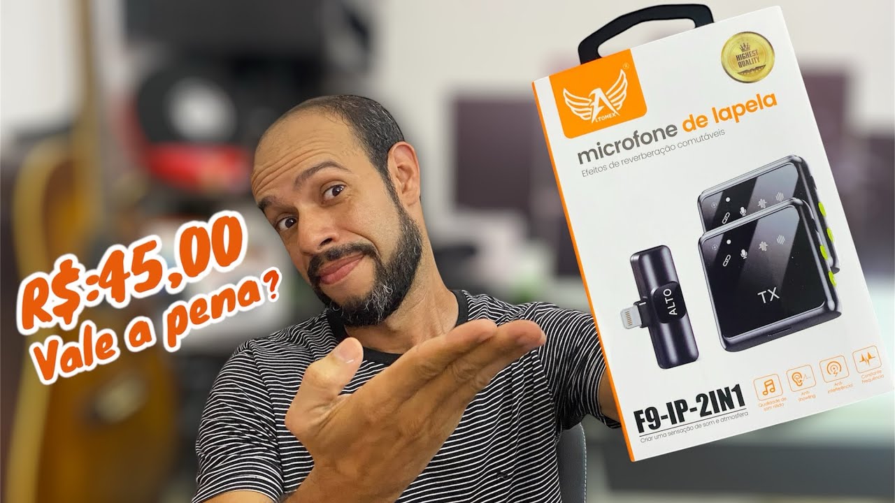 Microfone de Lapela de R$45,00 ALTOMEX F9-IP-2IN1 será que vale a pena?  (Unboxing é análise)
