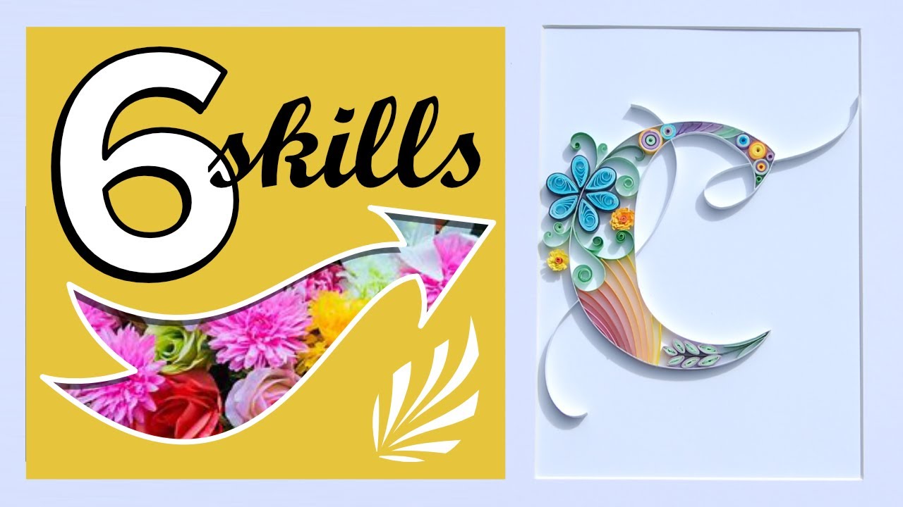 QUILLING:  How to Fill a Letter C Outline, Using 6 Quilling Skills