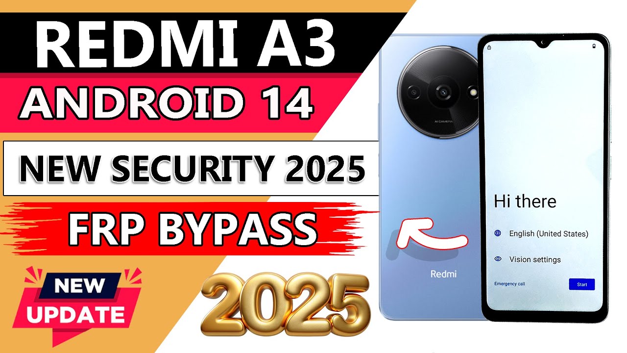 Redmi A3 2025 Frp Bypass/Unlock Google A/c Without Pc - Google Account Frp Bypass Redmi A3 2025✔💯