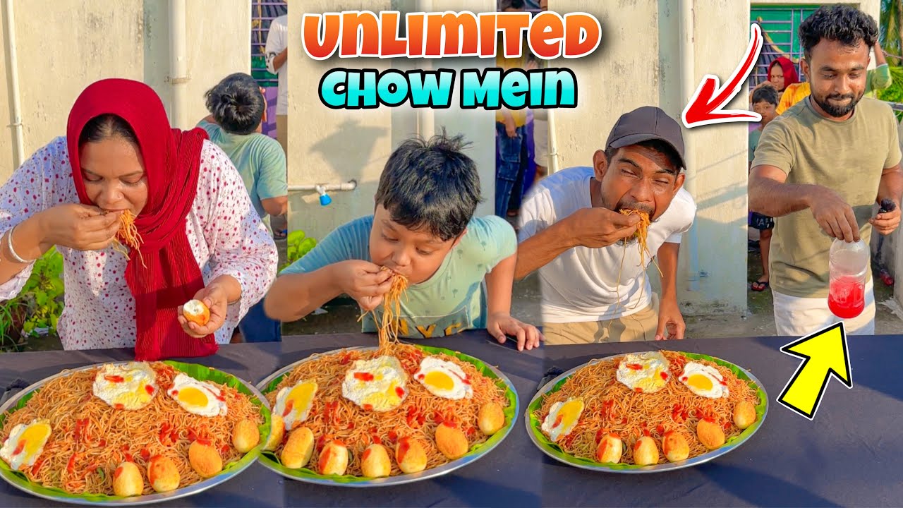 Unlimited Egg Chow Mein Bottle Flip Challenge
