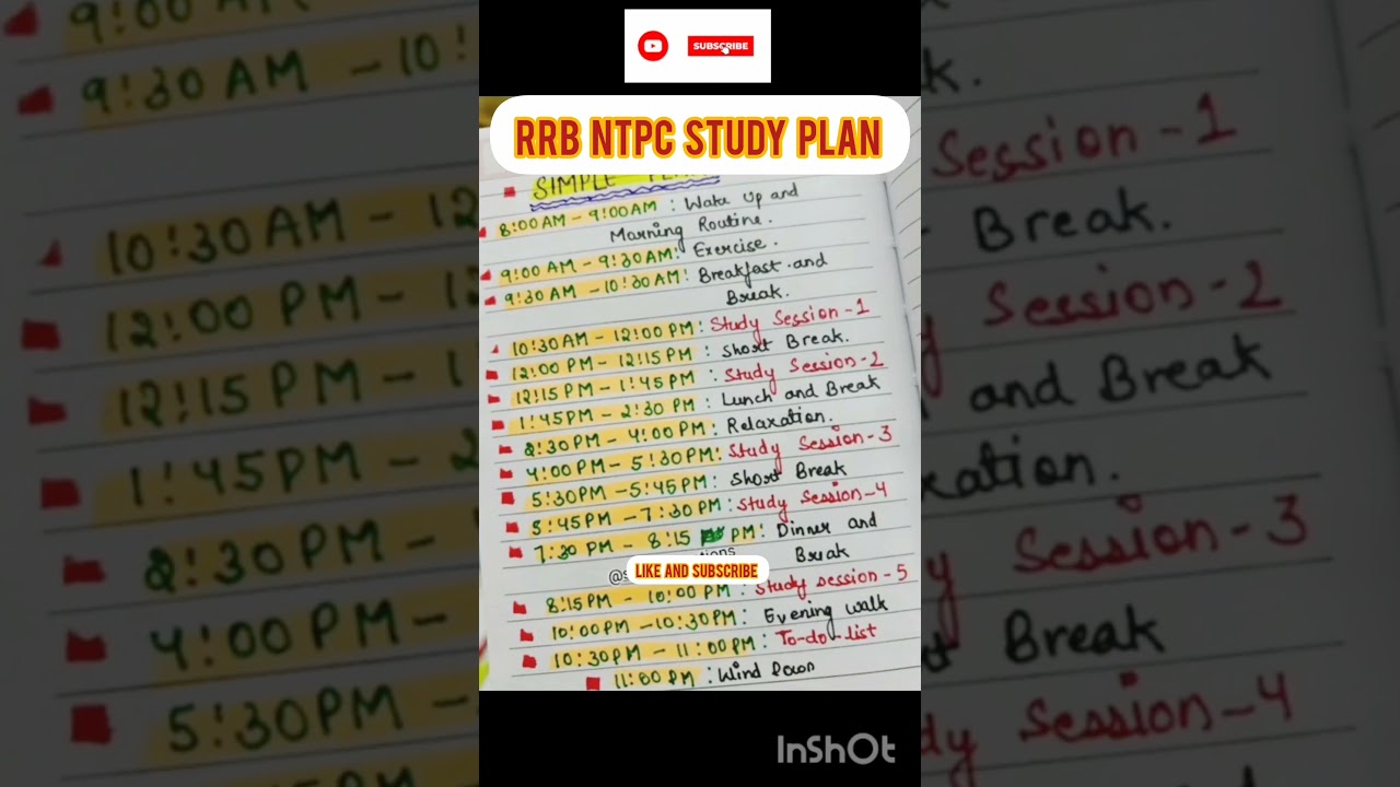 Rrb ntpc study plan || rrb ntpc strategy || rrb ntpc 2024 best study plan || rrb ntpc timetable