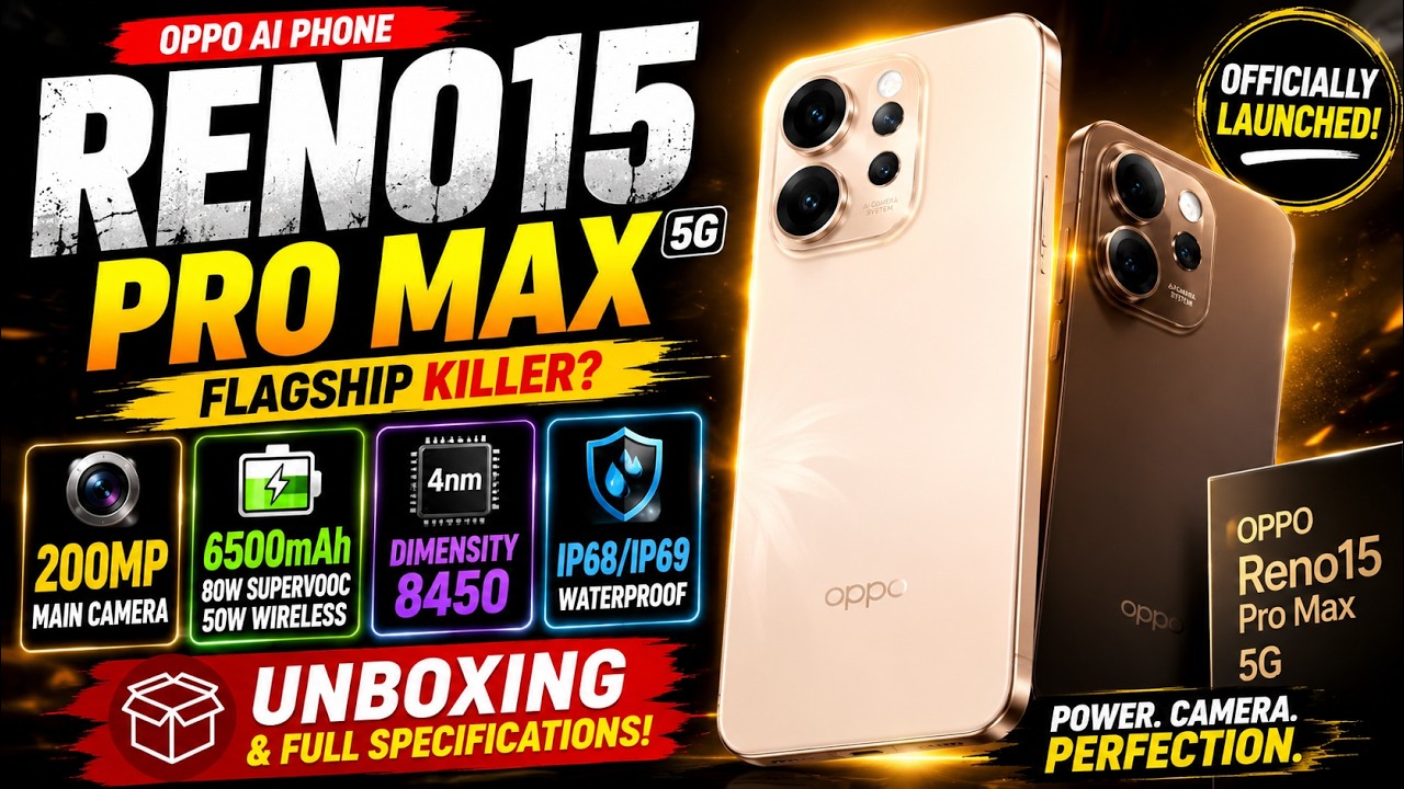 OPPO Reno 15 Pro Max Review, Unboxing & Price | Dimensity 8450, 200MP Camera, 6500mAh Battery