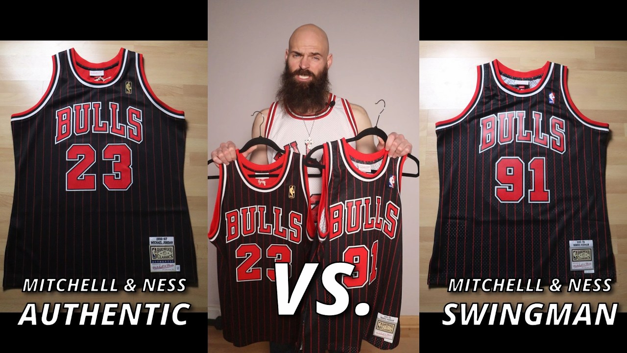 Сравнение баскетбольных маек Mitchell and Ness NBA: Swingman и Authentic.