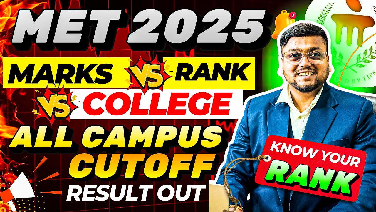 MET 2025 Marks vs Rank vs Branch vs College 🥳 | Manipal Cutoff 2025 | MET 2025 Result | Manipal 2025