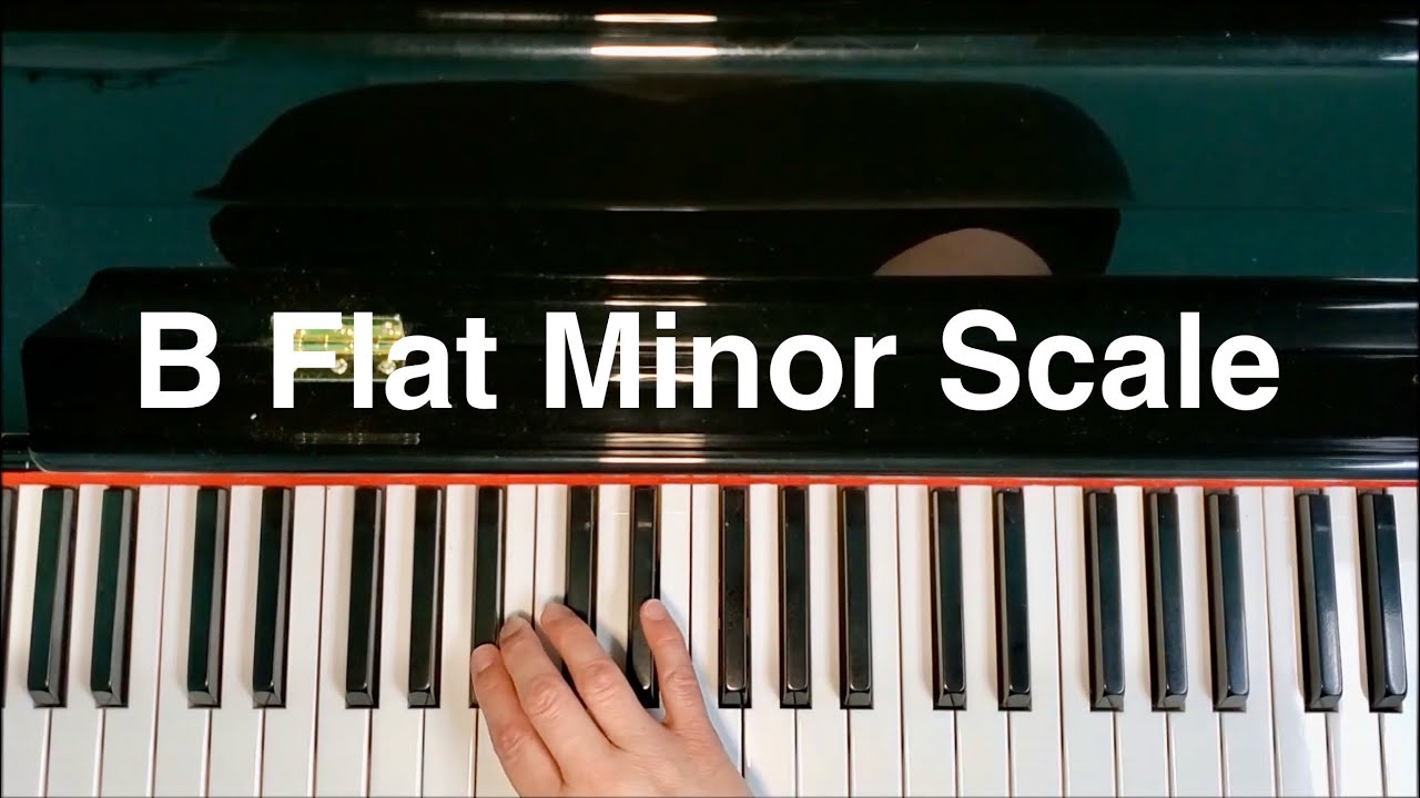 B flat Minor Scale Piano Natural Harmonic Melodic