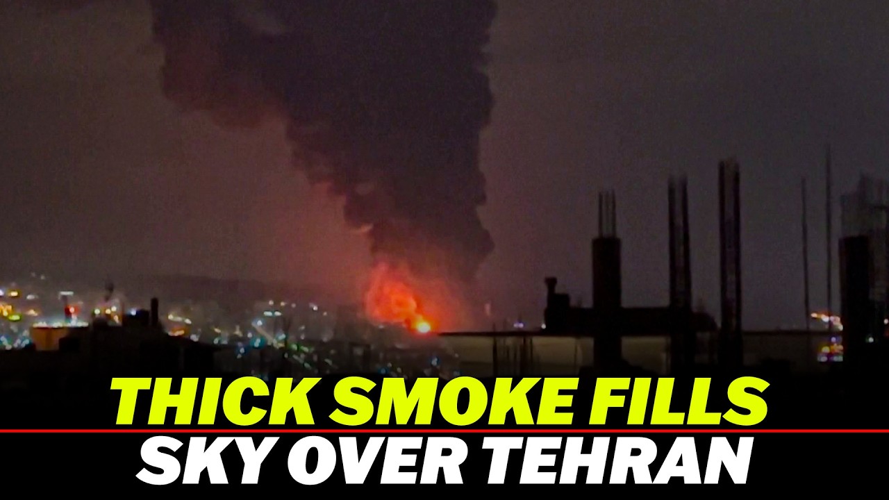 Thick smoke fills sky over Iranian capital as Tehran's Shahran oil refinery reportedly hit
