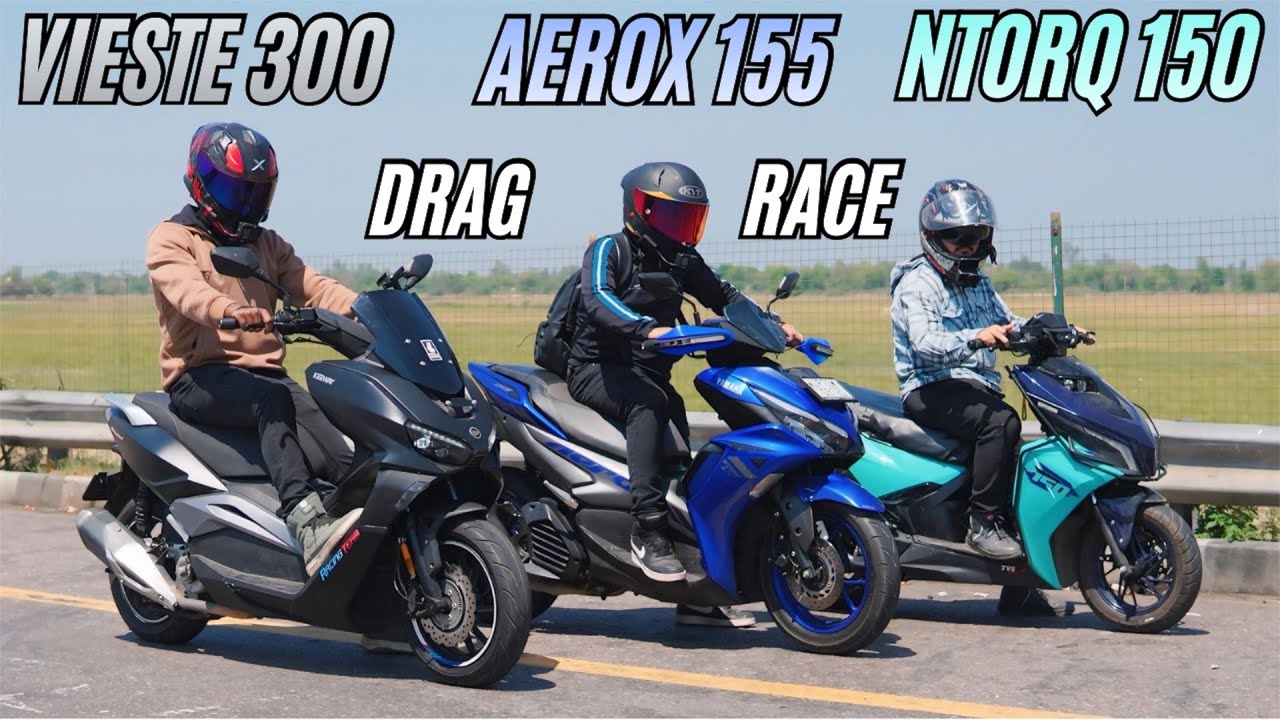 Keeway vieste 300 vs Aerox 155 vs Ntorq 150 Drag Race 🔥 | The fastest scooter race ever 😱