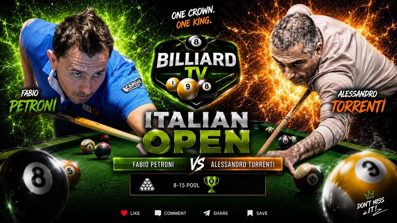 TORRENTI ALESSANDRO VS PETRONI FABIO Italian OPEN 24 BILLIARD TV
