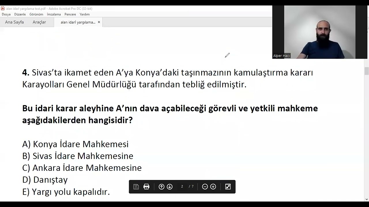 2023 A-GRUBU İDARİ YARGILAMA TESTİ #kpss2023alan #alanhukuk #alanidare
