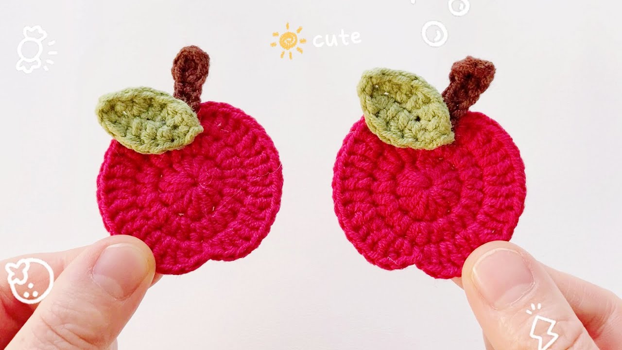 How to Crochet the Apple🍎｜Apple Hairpin Crochet｜Hair Accessories Crochet Tutorial