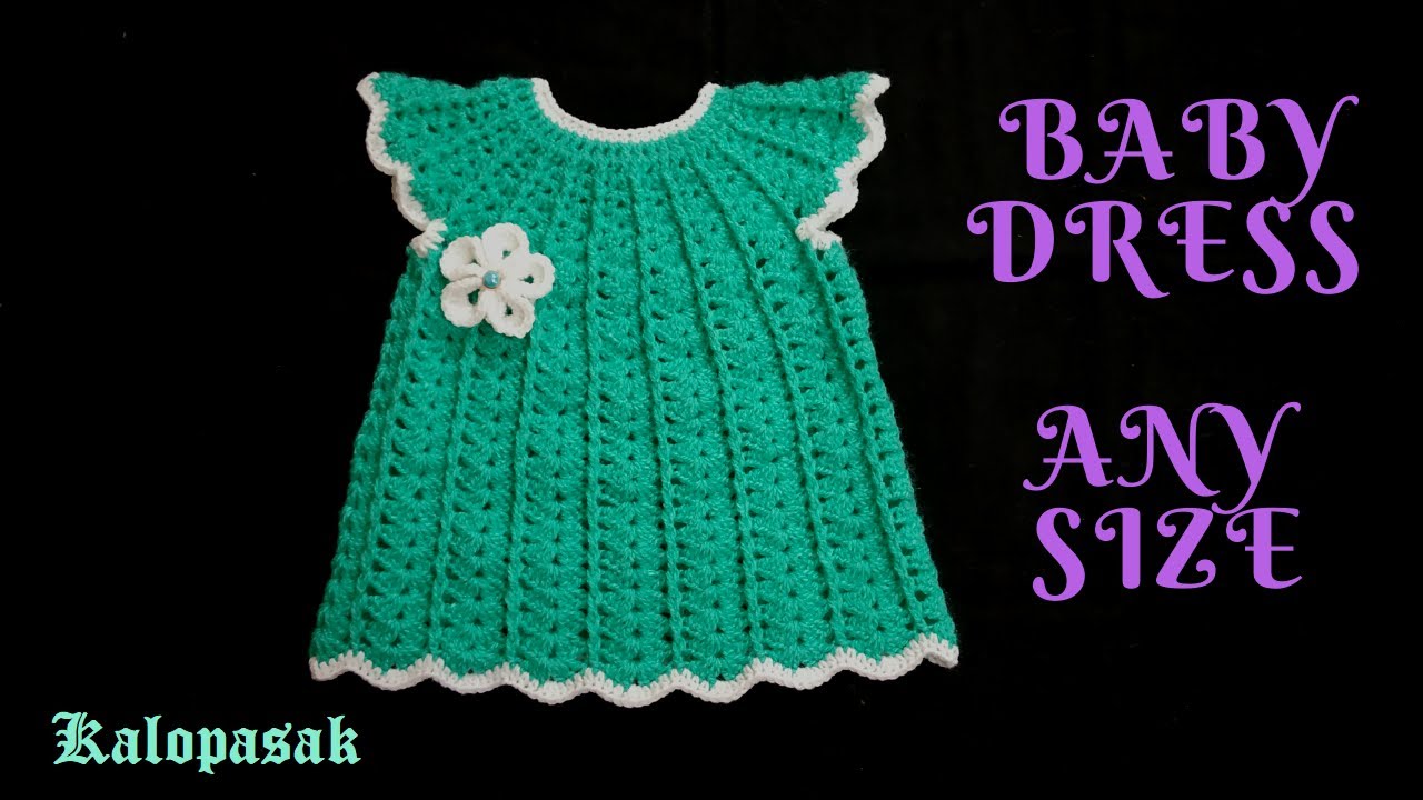 Crochet Baby Dress Any Size (with subtitles) # Crochet Top # Sweater