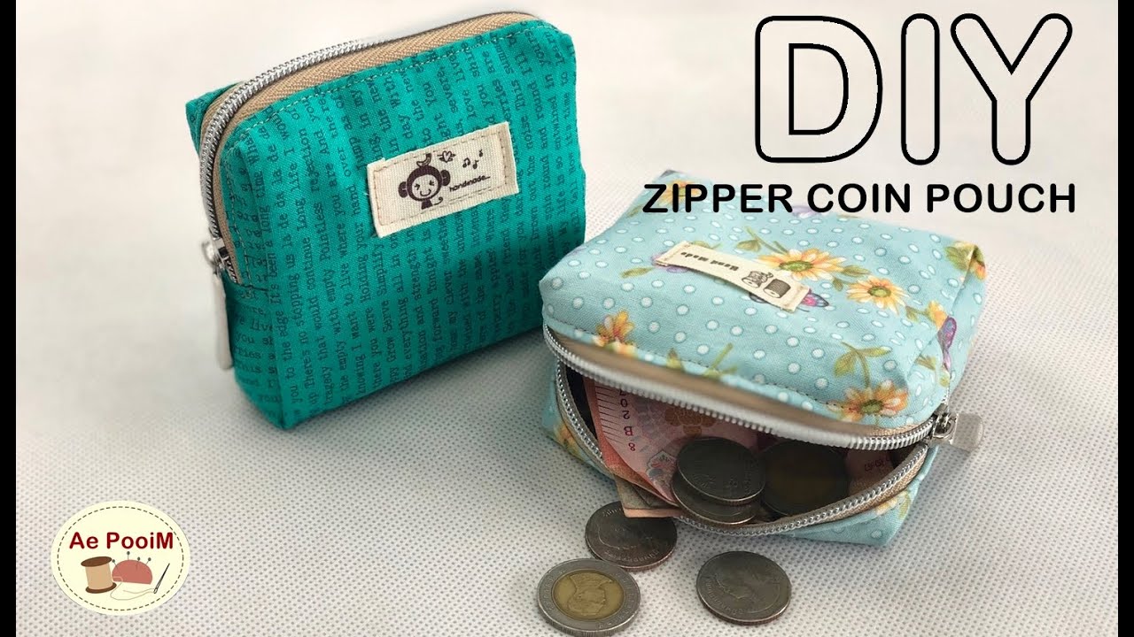 HOW TO MAKE ZIPPER COIN POUCH // วิธีทำกระเป๋าใส่เหรียญแบบติดซิป