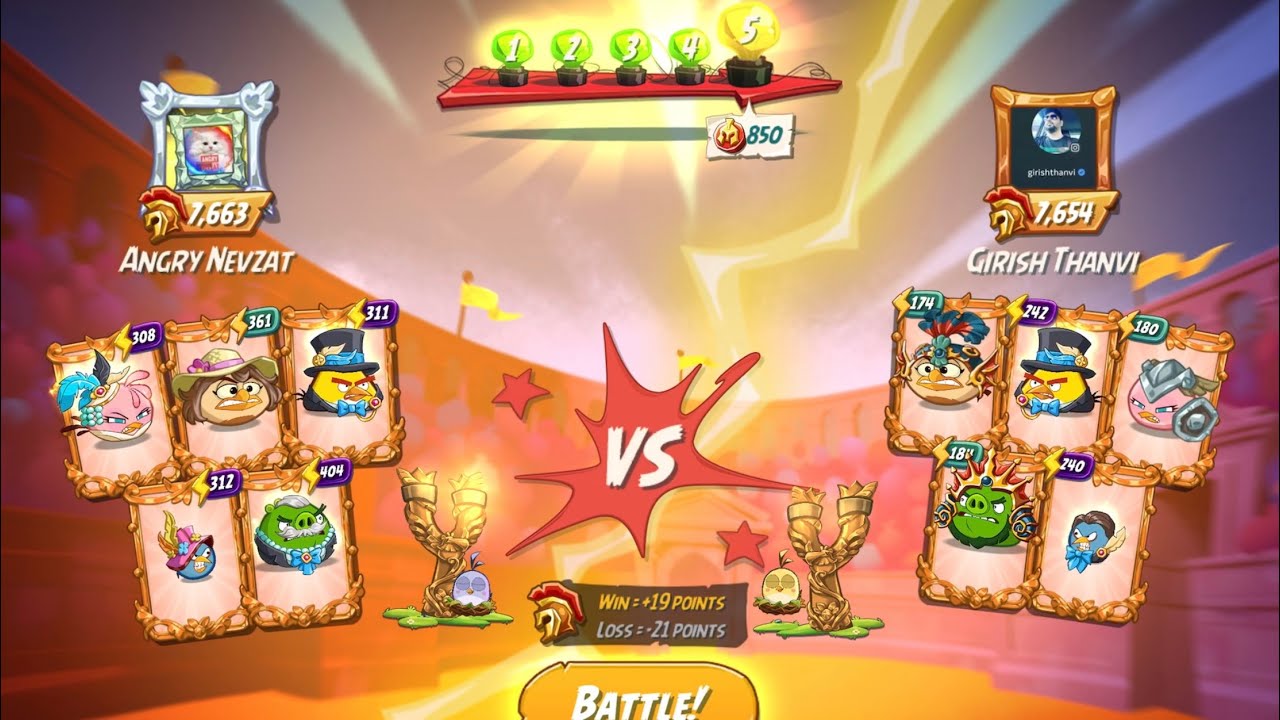 Arena Master League - Battles for the Daily Streak - Angry Birds 2