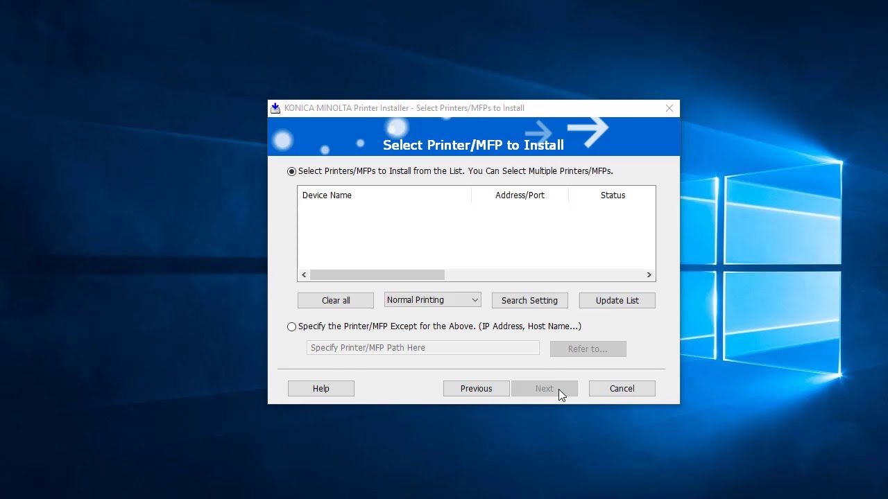 How to install Konica Minolta C554e print driver