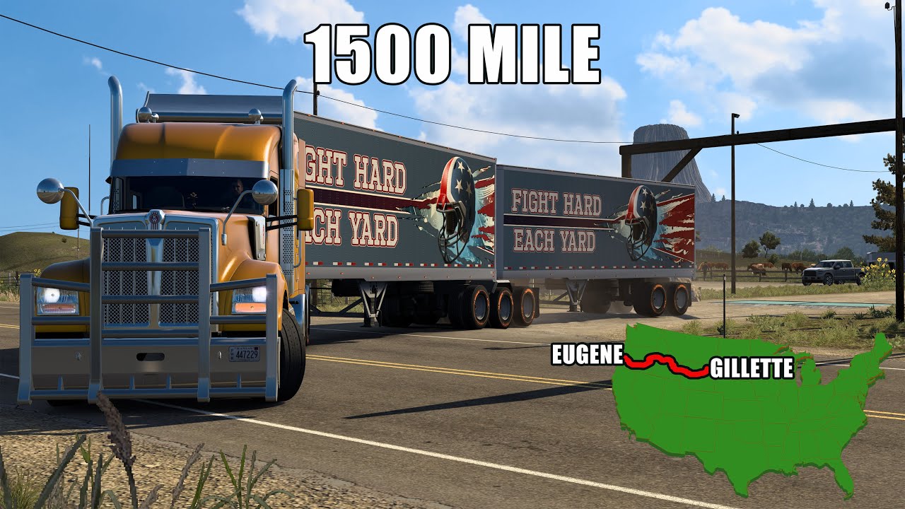Длинная доставка | Джиллетт - Юджин | Kenworth W990 | American Truck Simulator