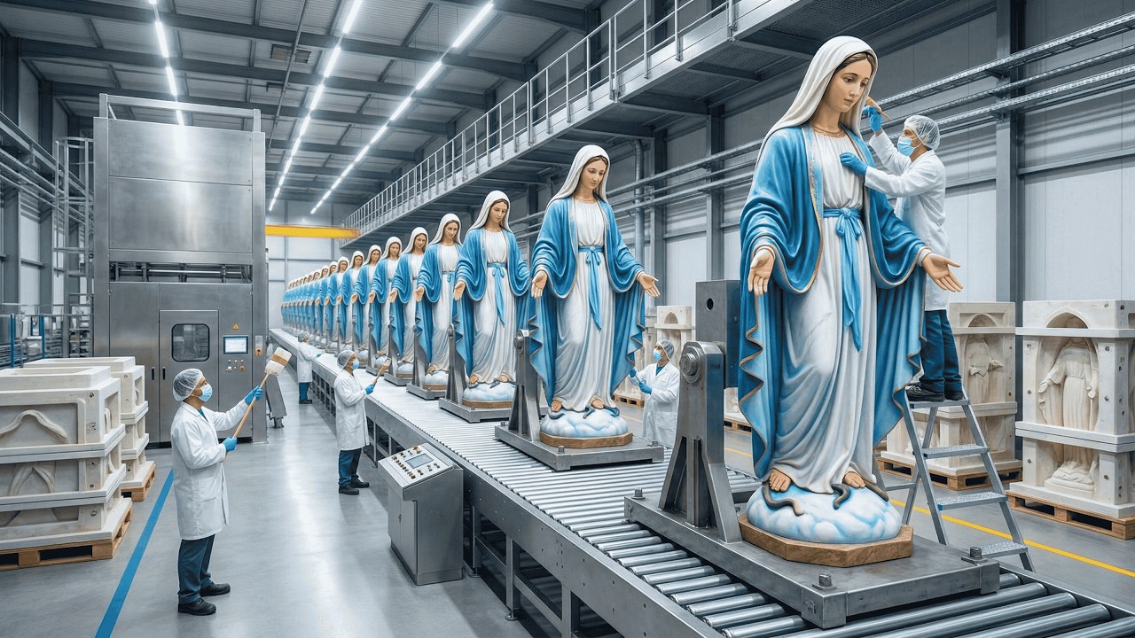 🎥 Inside the Hidden Factory Making Thousands of Holy Statues Every Day