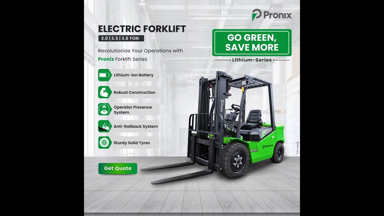 Pronix Electric Forklift 3.0Ton Capacity: 3m & 4.5m Lifting Height