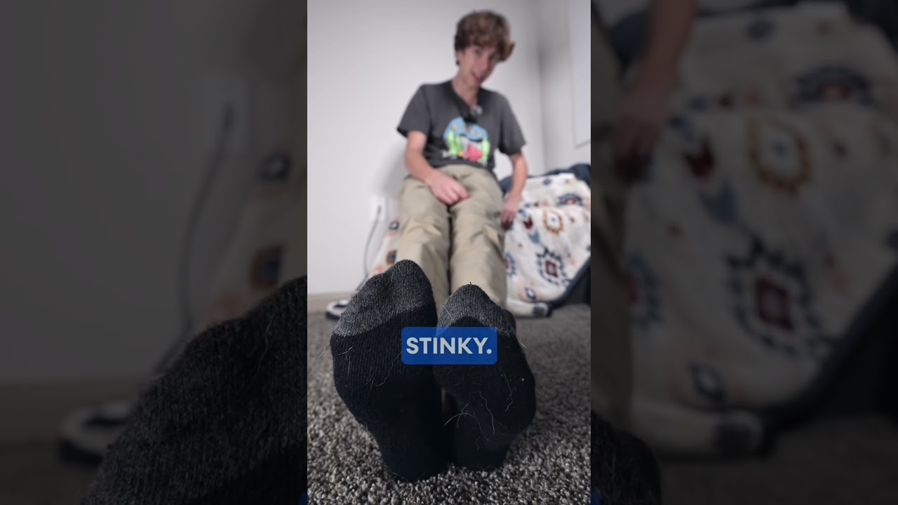 Stinky socks REEK from perfect boyfeet 🦶