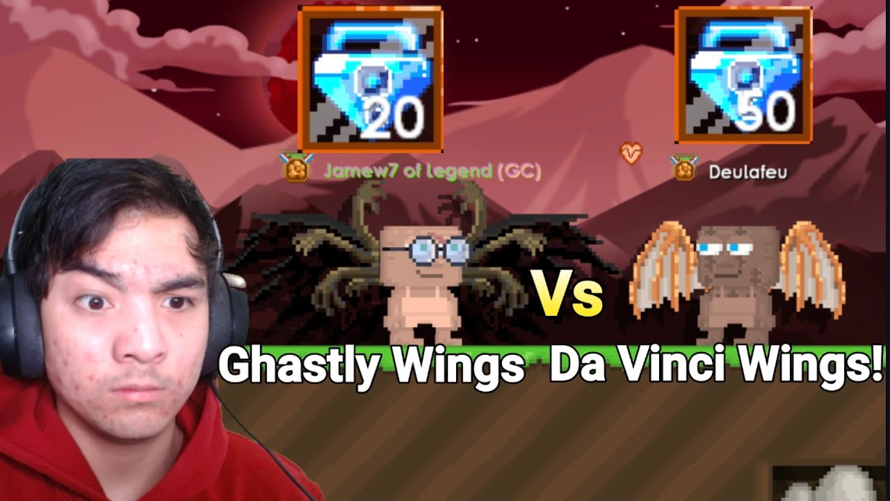 Ghastly Wings Vs Da Vinci Wings Set Challenge! (20 BGL SET VS 50 BGL SET! - Growtopia